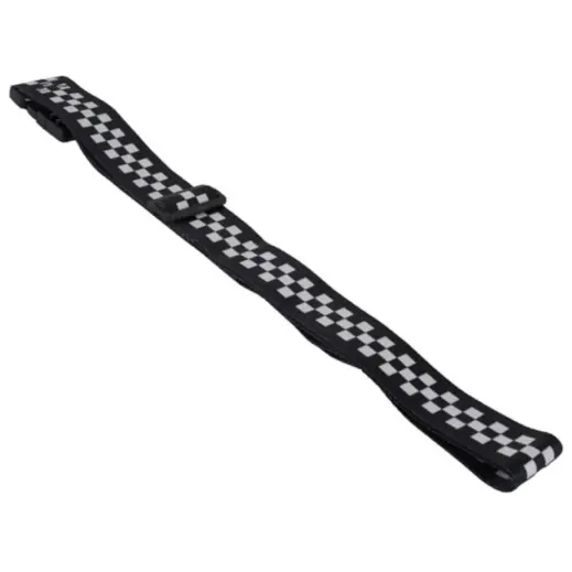 Checkered Luggage Strap Black-White Flat